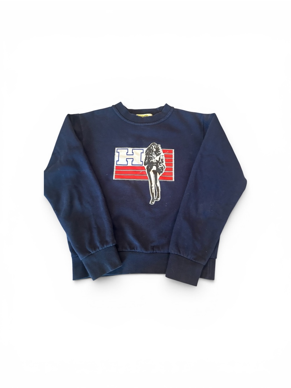 Hysteric Glamour Navy Crewneck with Yellow Logo
